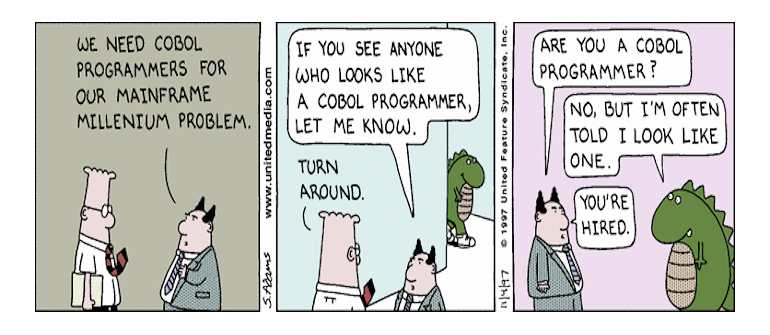 Scott Adams: Dilbert is looking for COBOL Engineer